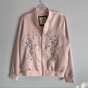 Ci Sono Women's Pink Floral Bomber Jacket Size L